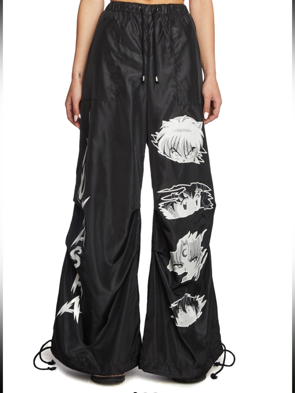 Black Anime l Joggers/DRAWN TOGETHER PARACHUTE PANTS

DOLLS KILL X INUYASHA NWOT